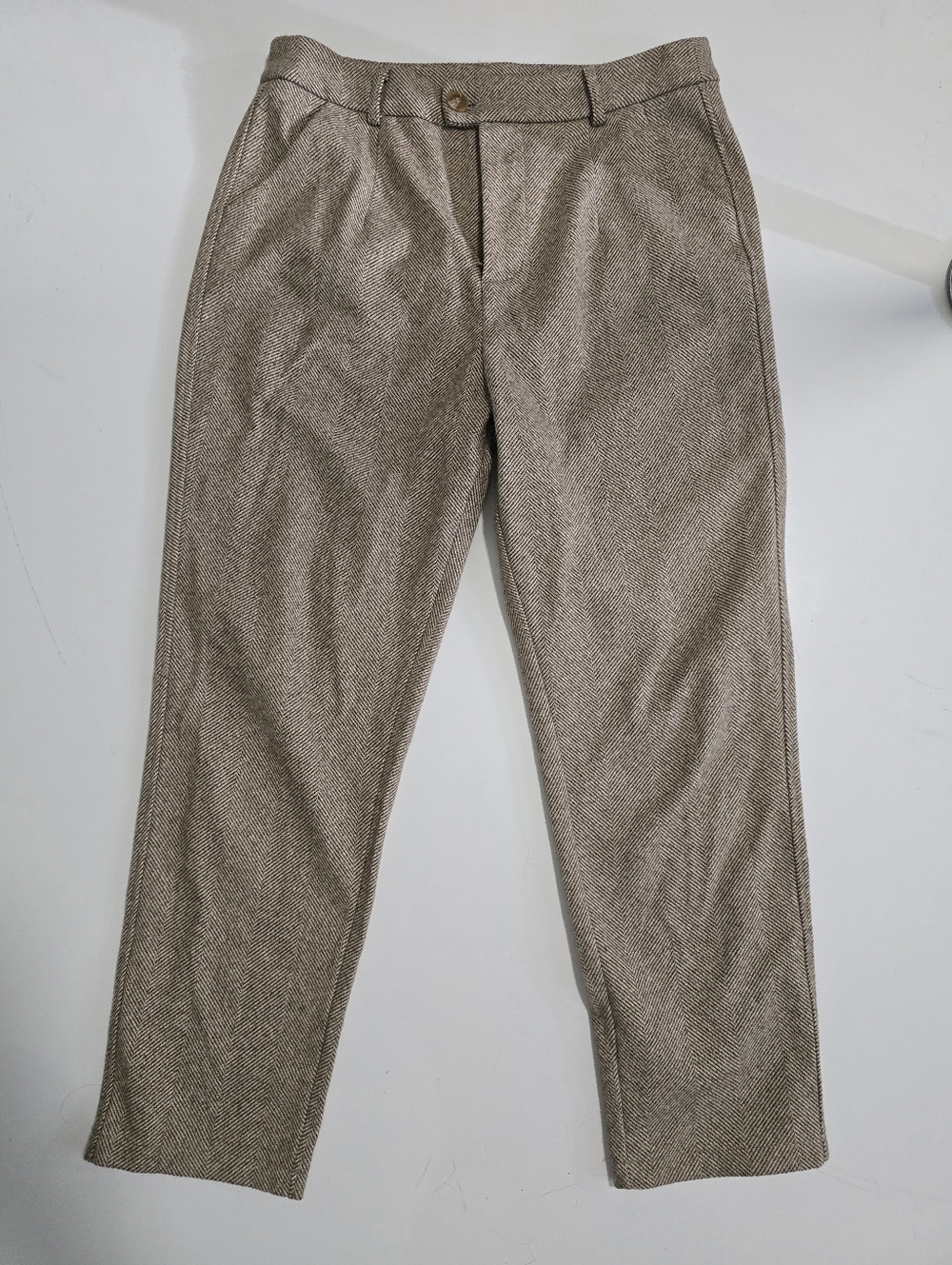 Women's Tailored Khaki Herringbone Pants